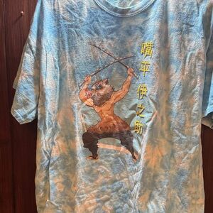 Blue Graphic Demon Slayer Short Sleeve Tee